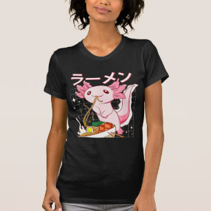 T-shirt Kawaii Axolotl Manger Ramen nouilles Anime Girls T