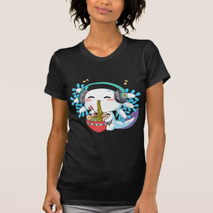 T-shirt Kawaii Axolotl Manger Ramen nouilles Anime Kids Bo
