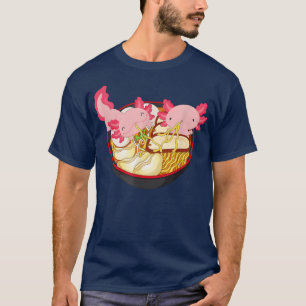 T-shirt Kawaii Axolotl Manger Ramen nouilles Anime Kids Gi