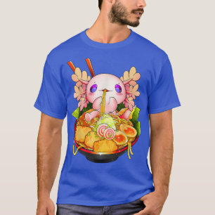 T-shirt Kawaii Axolotl Manger Ramen nouilles Anime Kids Te