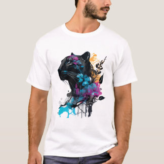T-shirt Kawaii Big Black Cat