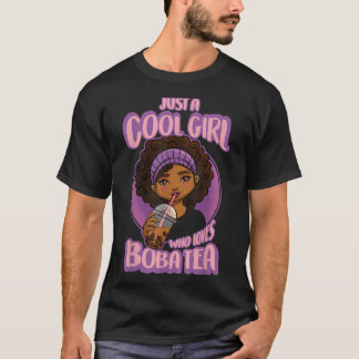 T-shirt Kawaii Black Girl Anime Boba Tea