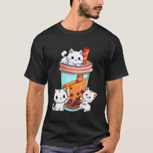 T-shirt Kawaii Boba Tea Cat Neko Bubble Tea Kitten