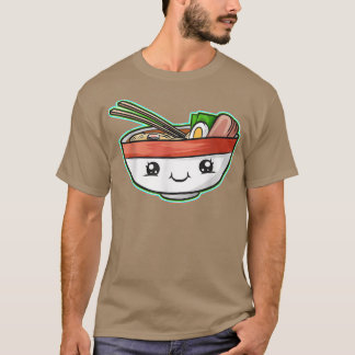 T-shirt Kawaii Bowl De Ramen Avec Visage Japonais Ramen