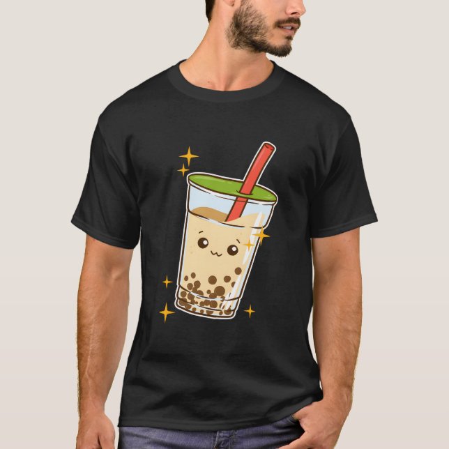 T-shirt Kawaii Bubble Tea Boba Milk Tea Tapioca (Devant)