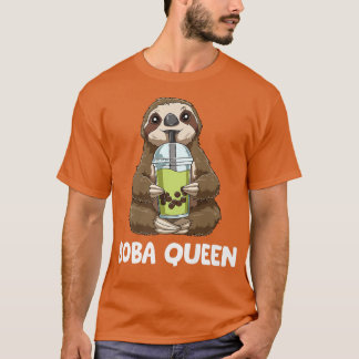 T-shirt Kawaii Bubble Tea Queen - Sloth Boba Tea 1202