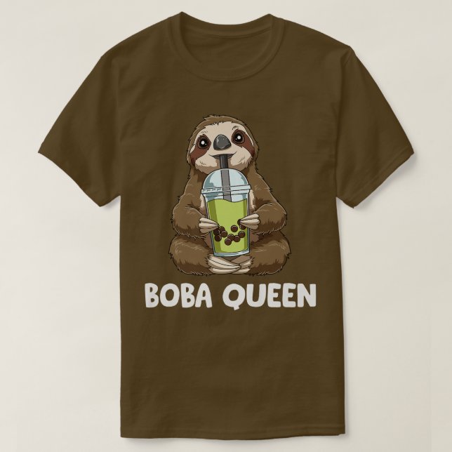 T-shirt Kawaii Bubble Tea Queen - Sloth Boba Tea 1202 (Design devant)