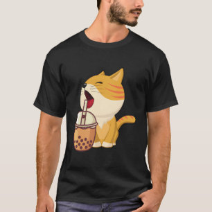 T-shirt Kawaii Buble Tea Boba Milk Tea Anime Chat Plaisant