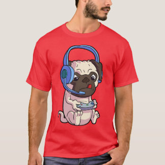 T-shirt Kawaii Carlin Carlins de jeu vidéo jeu Chien drôle