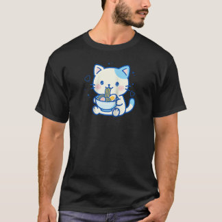 T-shirt Kawaii Cat Ramen Japanese Cute Aesthetic Anime Gir