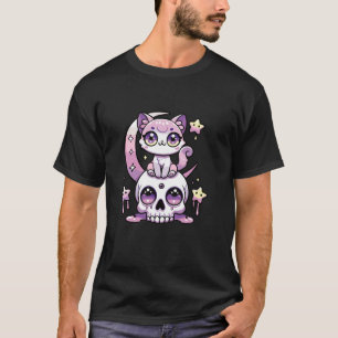 T-shirt Kawaii Chat gothique Pastel Gothique Chat T Chemis