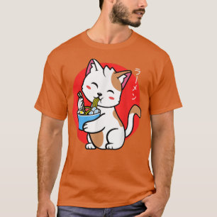 T-shirt Kawaii Chat Ramen Anime Neko Ado cadeau garçons fi