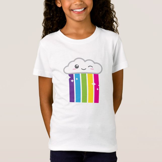 T-Shirt Kawaii Cloud et Arc-en-ciel (Devant)