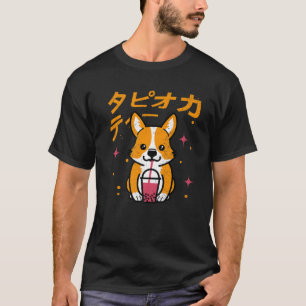 T-shirt Kawaii Corgi Boba Bubble Tea Anime Cadeaux Garçons