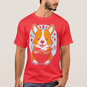 T-shirt Kawaii Corgi Ramen Cute Noodles Amoureux de les ch
