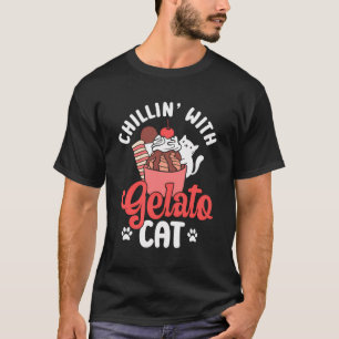 T-shirt Kawaii Crème de glace Amoureux des chats Gelato It