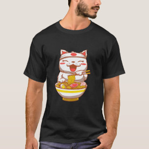 T-shirt Kawaii Cute Anime Chat Neko Otaku Japonais Ramen N