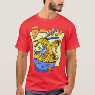 T-shirt Kawaii Cute Anime Panda Otaku Japanese Ramen Noodl