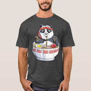 T-shirt Kawaii Cute Anime Panda Otaku Japanese Ramen Noodl