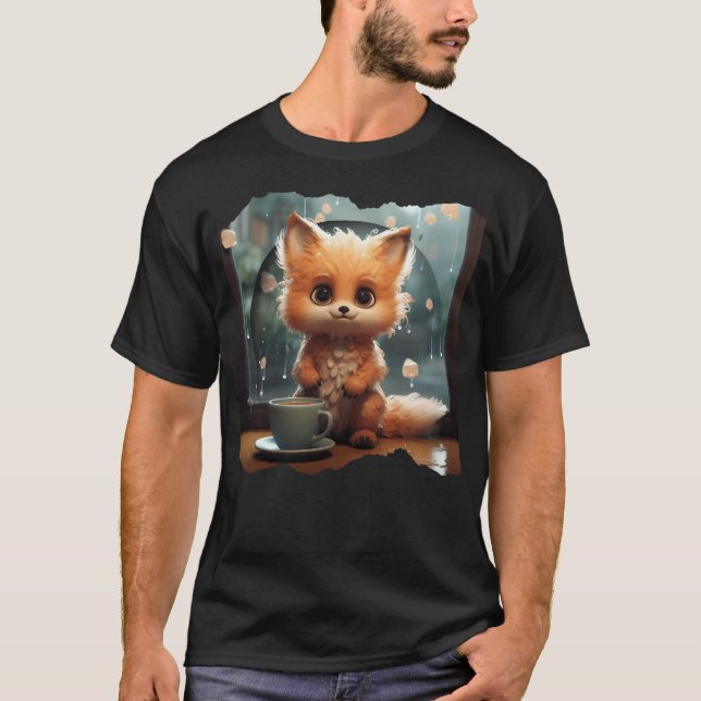 T-shirt Kawaii Cute Autumn Fox (Devant)