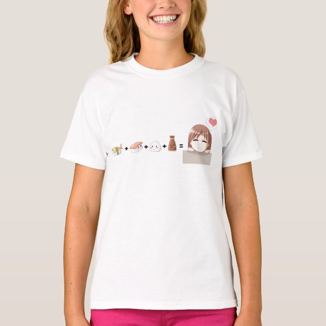 T-shirt Kawaii de sushi (Devant)