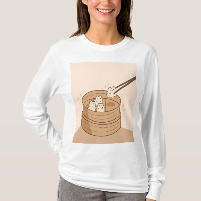T-shirt Kawaii Dim Sum Bunnies T Shirt (Devant)