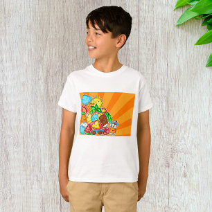 T-shirt Kawaii Doodles d'été Soleil Plage et Tropical