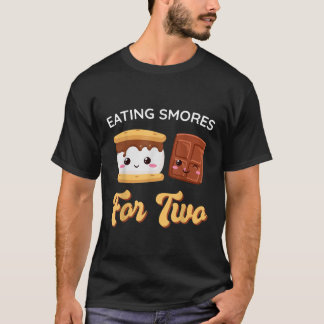 T-shirt Kawaii Eating Smores for Two Pregnancy Announcemen