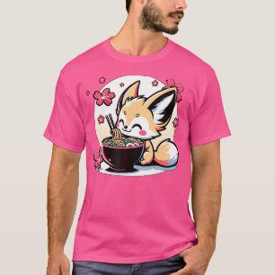 T-shirt Kawaii Fennec Fox manger Ramen