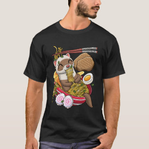 T-shirt Kawaii Ferret Ra Noodles Japonais