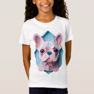 T-Shirt Kawaii French Bulldog Pastel Papier Coupe Art