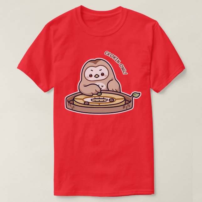 T-shirt Kawaii Games Crokinole Owl (Design devant)