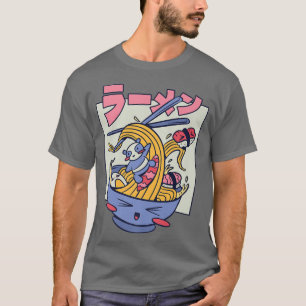 T-shirt Kawaii Japon Panda Surfer Sur Un Ramen Noodle Coup