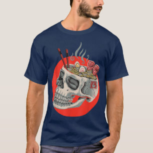 T-shirt Kawaii Japonais Anime Vêtements Squelette Ramen