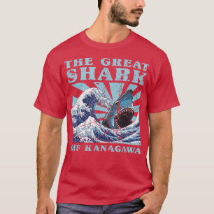 T-shirt Kawaii Japonais Grande vague grand requin mignonne
