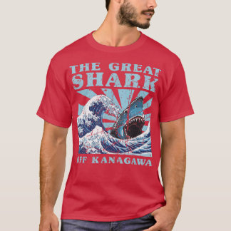 T-shirt Kawaii Japonais Grande vague grand requin mignonne