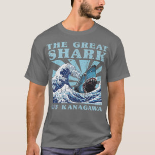 T-shirt Kawaii Japonais Grande vague grand requin mignonne
