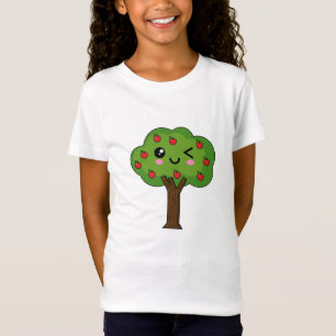 T-Shirt Kawaii Joyeux Pommier À Voie
