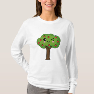 T-shirt Kawaii Joyeux Pommier À Voie