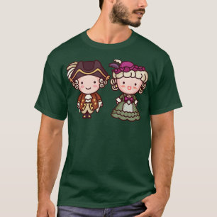 T-shirt Kawaii King Louie XVI Marie Antoinette Caractères