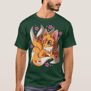 T-shirt Kawaii Kitsune Fox Japonaise Neuf Taillée Fox Magi