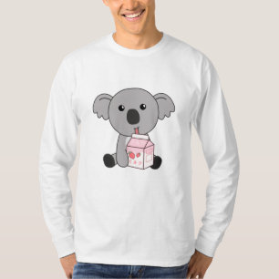 T-shirt Kawaii Koala Rétro Milkshake à la fraise japonaise