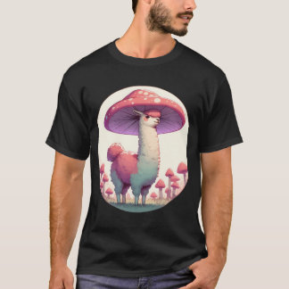 T-shirt Kawaii lama simple et souriante en Casquette champ