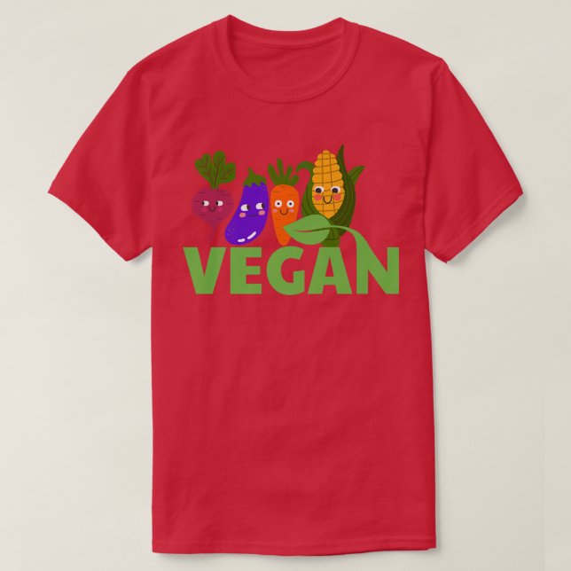 T-shirt Kawaii Légumes Plante régime végétarien Vegetarian (Design devant)
