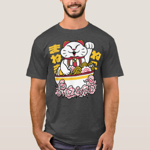 T-shirt Kawaii Neko Chat Ramen Bowl Anime Otaku Ca Japonai