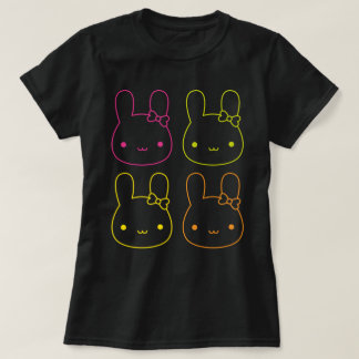 T-shirt Kawaii Neon Bunny Bows
