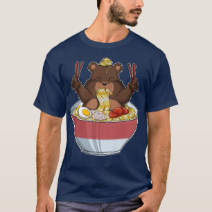 T-shirt Kawaii Ours Japonais Ramen nouilles I Otaku Anime