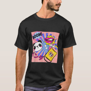 T-shirt Kawaii Panda fraise Milkshake Anime japonaise