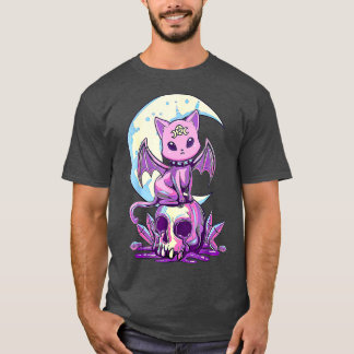 T-shirt Kawaii Pastel Goth Cute Creepy Witchy Cat and