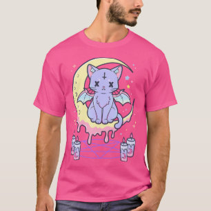 T-shirt Kawaii Pastel Goth Cute Occulte Déplaisant Cat Occ